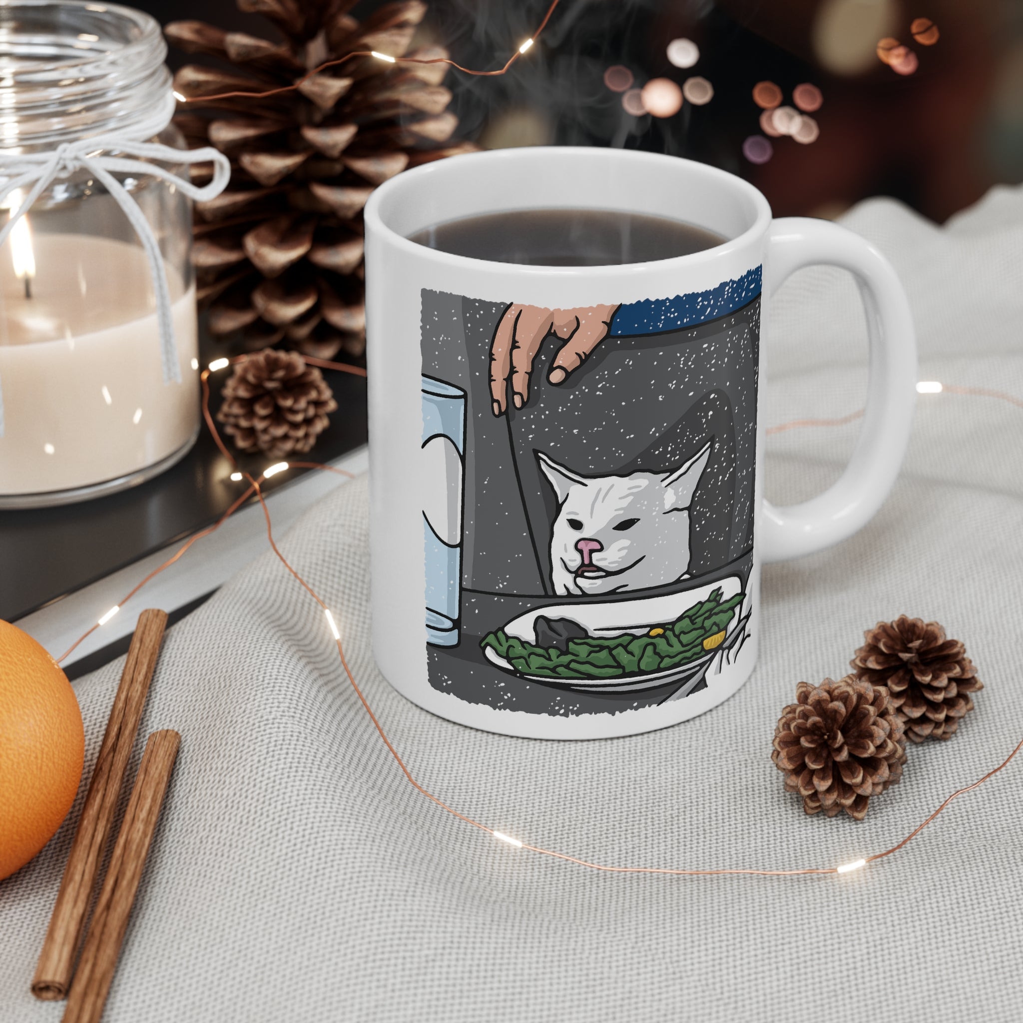 Woman Yelling at Cat Meme Coffee Mug