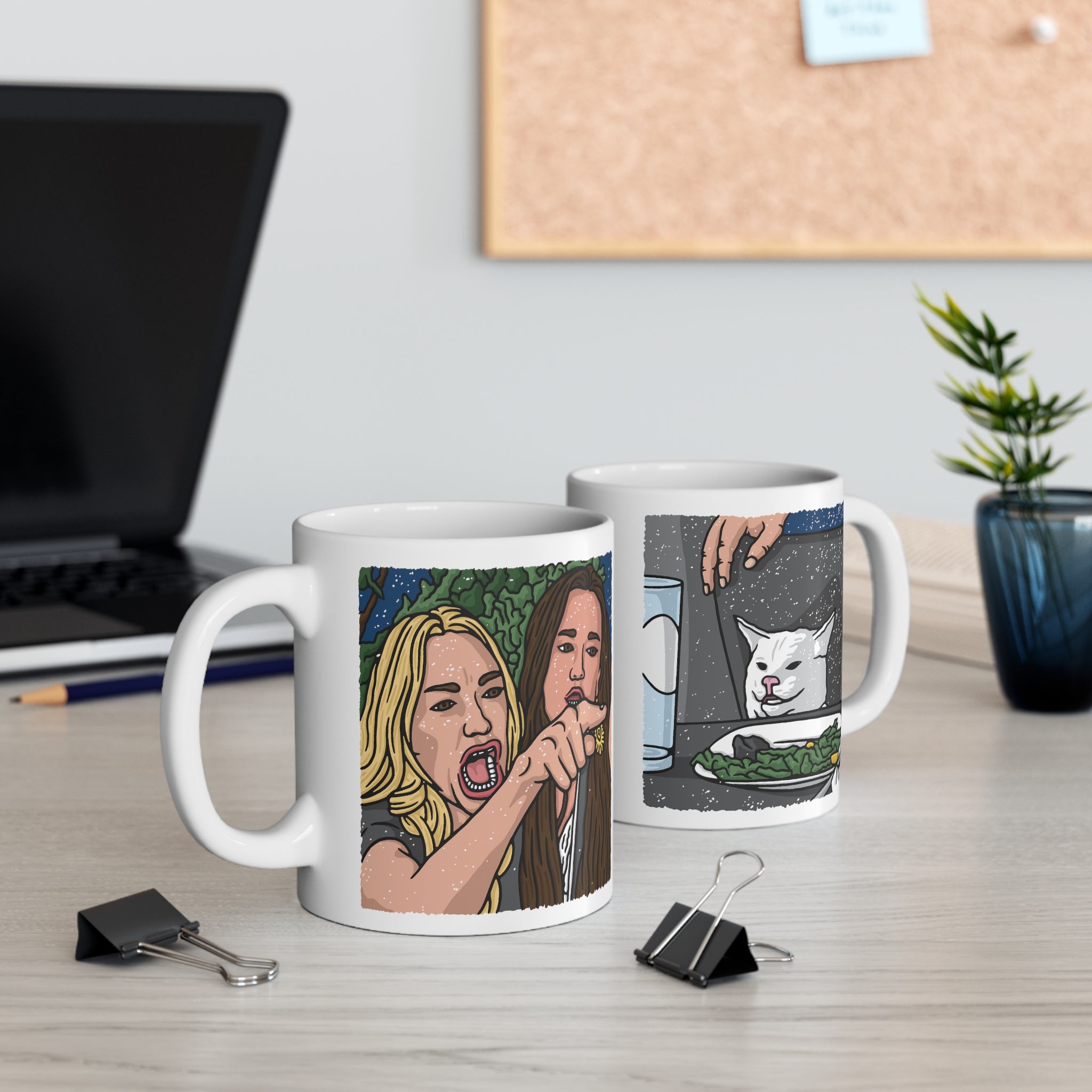 Woman Yelling at Cat Meme Coffee Mug